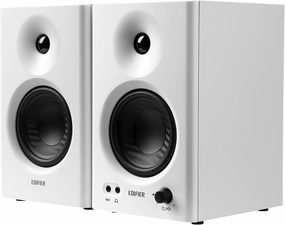 Edifier MR4 Powered Studio Monitor Speakers, 4" Active Near-Field Monitors Speaker - White (Pair) bookshelf speakers,compact stereo speakers,hi-fi shelf speakers,