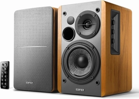 Edifier R1280DB Powered Bluetooth Bookshelf Speakers - Optical Input - Wireless Studio Monitors - 4 Inch Near Field Speaker - 42w RMS - Wood Grain bookshelf speakers,compact stereo speakers,hi-fi shelf speakers,