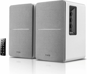 Edifier R1280DB Powered Bluetooth Bookshelf Speakers - Optical Input - Wireless Studio Monitors - 4 Inch Near Field Speaker - 42w RMS - Wood Grain (White) studio monitors,nearfield speakers,mixing reference monitors,