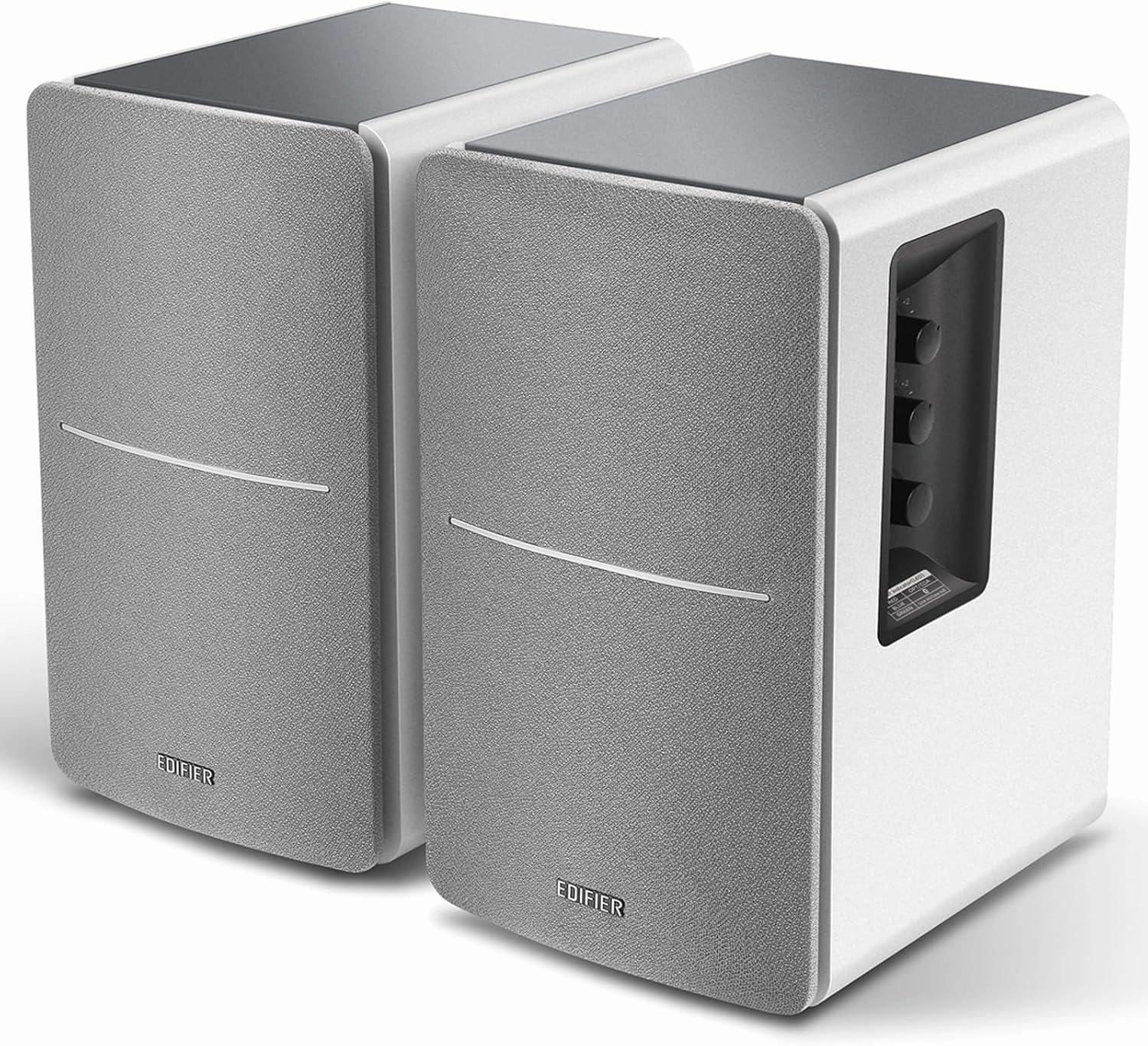 Edifier R1280DB Powered Bluetooth Bookshelf Speakers - Optical Input - Wireless Studio Monitors - 4 Inch Near Field Speaker - 42w RMS - Wood Grain (White)