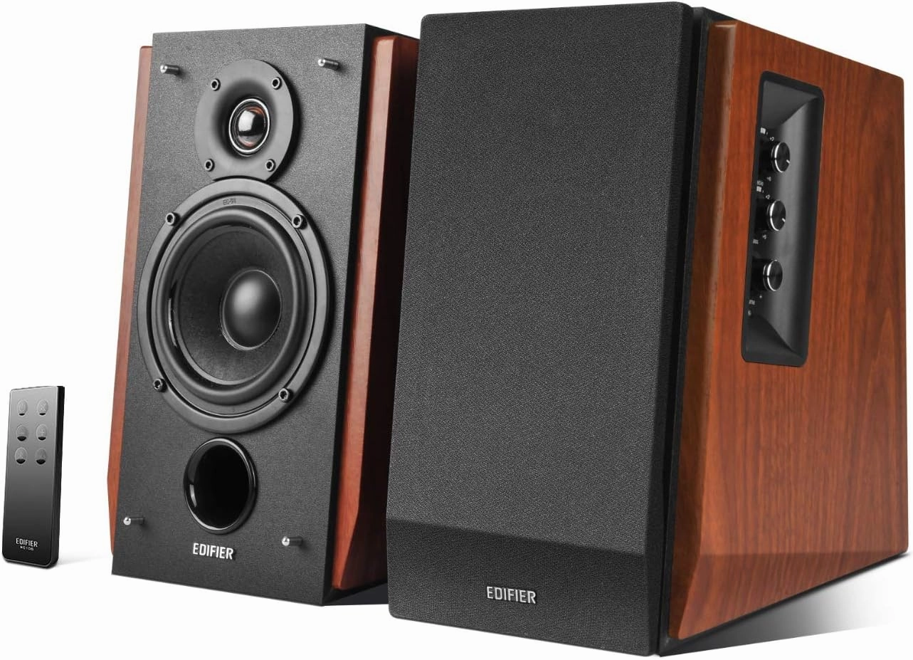 Edifier R1700BT Bluetooth Bookshelf Speaker - Active Near-Field Studio Monitors - Powered Speakers 2 Setup Wooden Enclosure - 66w RMS bookshelf speakers,compact stereo speakers,hi-fi shelf speakers,