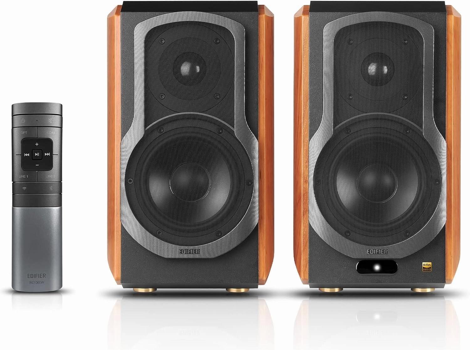 Edifier S1000W WiFi Audiophile Active Bookshelf 2.0 Speakers, 120W RMS Wireless HiFi Bluetooth Sound System Works with Alexa, Optical/RCA x 2 Coaxial, Supports AirPlay 2, Spotify Tidal Connect- Pair bookshelf speakers,compact stereo speakers,hi-fi shelf sp