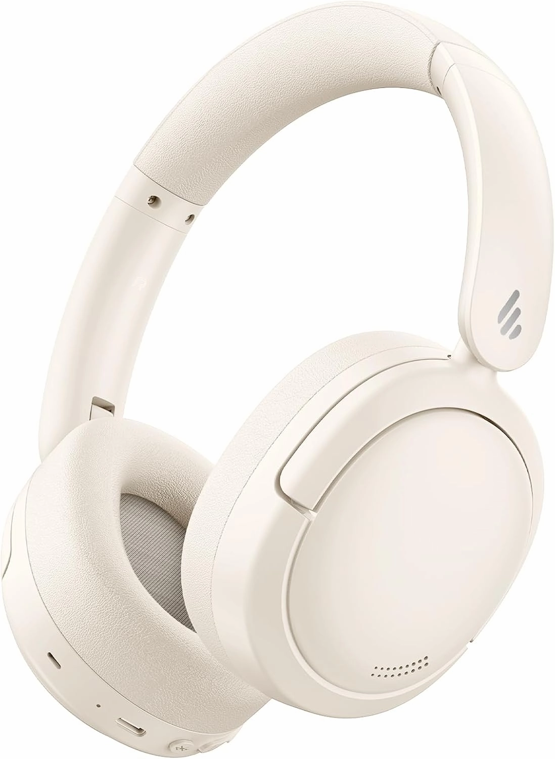 Edifier V80 Hybrid Active Noise Cancelling Headphones, True Wireless Over Ear Bluetooth Headset with 45H Playtime Hi-Res Audio Fast Charging Multipoint Connection for Travel Home Office - Ivory reference headphones,neutral sound headphones,monitor headphon