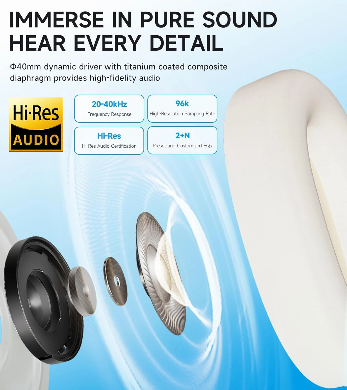 Edifier W800BT Pro Hybrid Active Noise Cancelling Headphones - Hi-Res Audio - AI Call Noise Cancellation - 45H Playtime - Fast Charging - Foldable - Wireless Over-Ear Bluetooth 5.4 Headphones - Gray