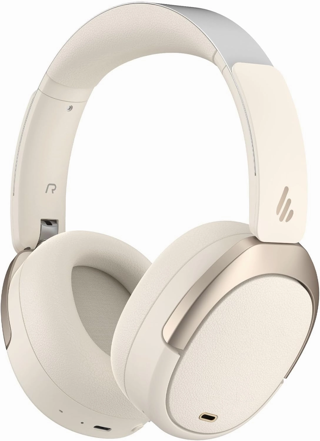 Edifier W80 Over Ear Headphones with -49dB Active Noise Cancelling, LDAC AAC Hi-Res Wired & Wireless, AI Clear Call, Fast Charging, Multipoint Connection, Bluetooth V5.4 - Ivory over-ear headphones,closed back headphones,wireless studio cans,