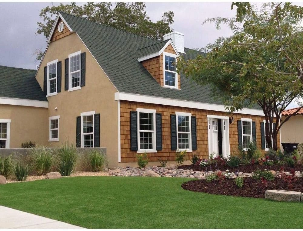 Ekena Millwork Lifetime Vinyl LL1S14X03900FG Standard Cathedral Top Center Mullion, Open Louver Vinyl Shutters, w/Installation Shutter-Lok's & Matching Screws (Per Pair), 14.5"W x 39"H, Forest Green
