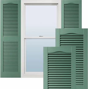 Ekena Millwork Lifetime Vinyl LL1S14X03900FG Standard Cathedral Top Center Mullion, Open Louver Vinyl Shutters, w/Installation Shutter-Lok's & Matching Screws (Per Pair), 14.5"W x 39"H, Forest Green vinyl accessories,turntable parts,record p