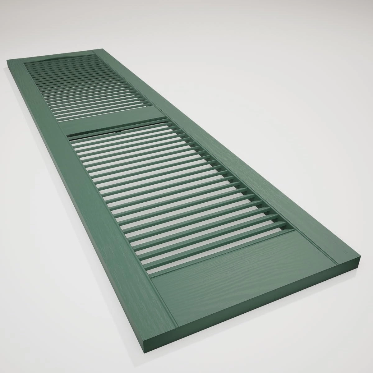 Ekena Millwork Lifetime Vinyl LL1S14X03900FG Standard Cathedral Top Center Mullion, Open Louver Vinyl Shutters, w/Installation Shutter-Lok's & Matching Screws (Per Pair), 14.5"W x 39"H, Forest Green