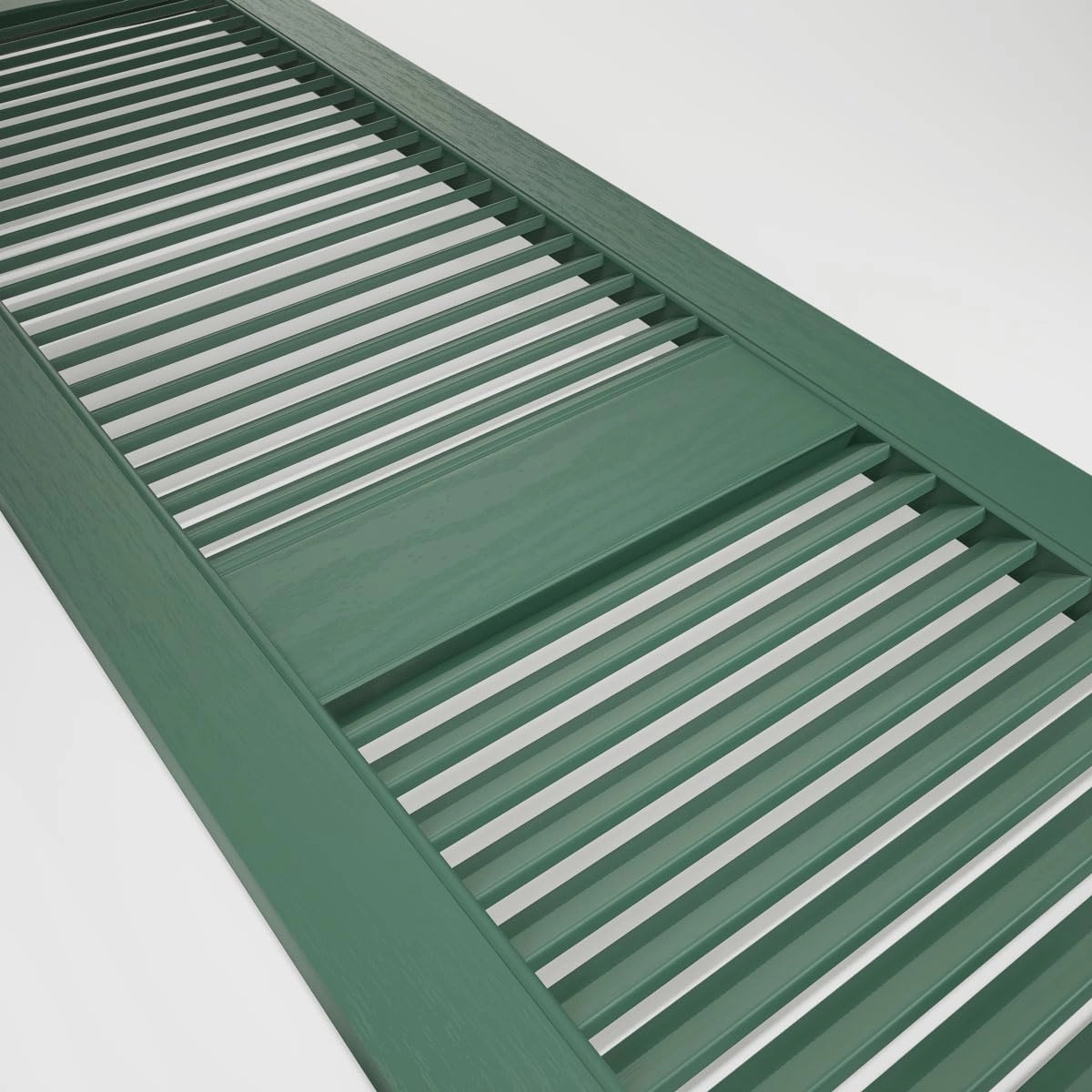 Ekena Millwork Lifetime Vinyl LL1S14X03900FG Standard Cathedral Top Center Mullion, Open Louver Vinyl Shutters, w/Installation Shutter-Lok's & Matching Screws (Per Pair), 14.5"W x 39"H, Forest Green