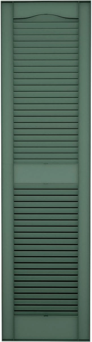 Ekena Millwork Lifetime Vinyl LL1S14X03900FG Standard Cathedral Top Center Mullion, Open Louver Vinyl Shutters, w/Installation Shutter-Lok's & Matching Screws (Per Pair), 14.5"W x 39"H, Forest Green