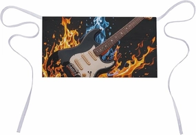 Electric Guitar Music Server Apron With 3 Pockets Water Resistant Waist Apron Half Apron For Waiter Bartender Barista Restaurant And Kitchen music server,hi-fi media server,digital audio storage,