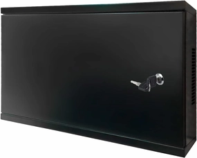 Electriduct 2U Wall Mount Rack Enclosure Network Cabinet Solid Door Black Powder Coated Steel with Lock audio rack,hi-fi component stand,media shelf,