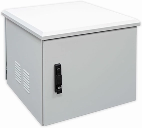Electriduct 9U Outdoor Cabinet 21.6 Inch Depth IP55 Weather Resistant Enclosure Floor Mount Network Equipment Front & Back Doors, 2 Locks, 4 Keys, 1 Shelf, 2 Fans, Thermostat (600 x 550 mm) equipment cabinet,AV gear cabinet,component enclosure,