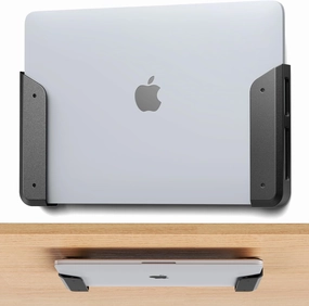 ELETIUO Wall & Under Desk Laptop Mount Holder with Adhesive & Screws in,1.02"/ 26 mm Thick,Anti-Scratch Pads,Universal for MacBooks,Surface,Keyboards,Tablets,Switch &More wall mount TV,bracket for speakers,TV mount system,