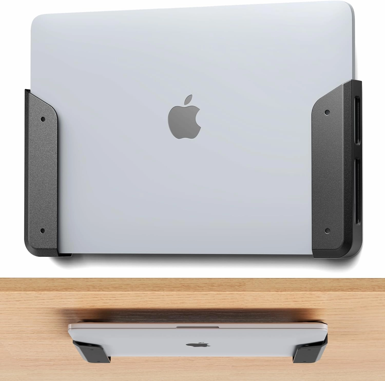 ELETIUO Wall & Under Desk Laptop Mount Holder with Adhesive & Screws in,1.02"/ 26 mm Thick,Anti-Scratch Pads,Universal for MacBooks,Surface,Keyboards,Tablets,Switch &More wall mount TV,bracket for speakers,TV mount system,