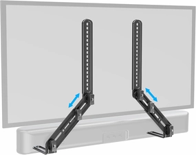 ELIVED Soundbar Mount, Sound Bar TV Bracket, for Mounting Above or Under TV, Fits Most Sound Bars Up to 15 Lbs, Tool-Free Knob Adjustable, for 23-90" TVs with Detachable Extension Arms and L-Brackets soundbar,TV speaker bar,home theater soundbar,