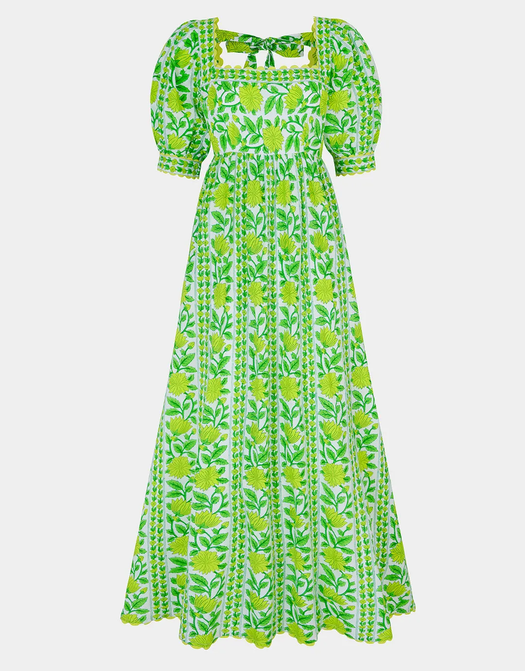 Elizabeth Dress - Lime Border