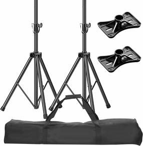 EMART PA Speaker Stands Pair with Carrying Bag, Adjustable Height Professional Heavy Duty Dj Tripod with Mounting Bracket, Extend from 39 to 77 inches for Concerts, Music & Party- Supports 140 lbs speaker stands,monitor stands,floor speaker holders,