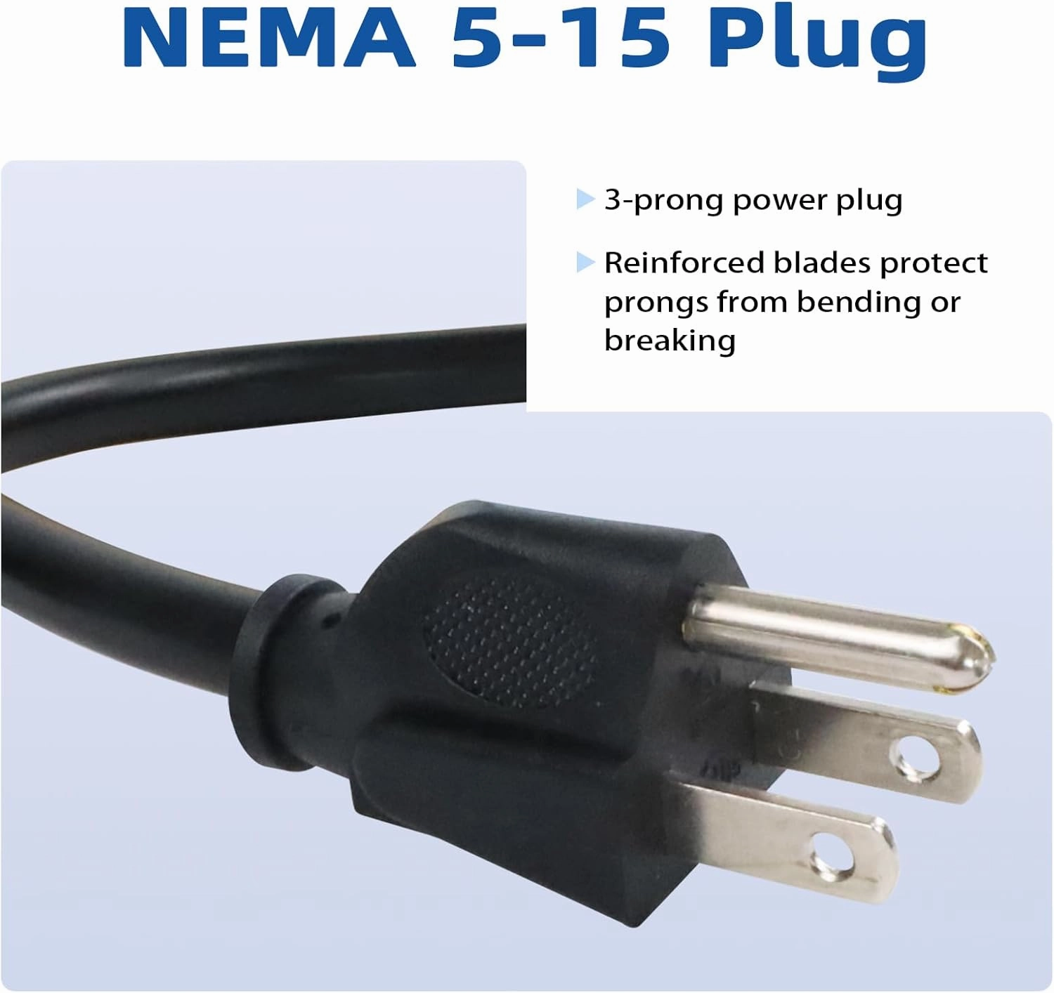 EP 2 Pack 9 ft 14/3C SJTW Appliance and Power Tool Cord, 14 Gauge 3 Prong Heavy Duty Replacement Power Supply Cord Cable, 110V 115V 120V AC Pigtail, 15A, 1875w