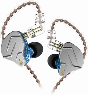 erjigo KZ ZSN Pro Dynamic Hybrid Dual Driver in Ear Earphones Detachable Tangle-Free Cable Musicians in-Ear Earbuds Headphones (Blue Without Mic) in-ear monitors,hi-fi IEMs,studio earphones,