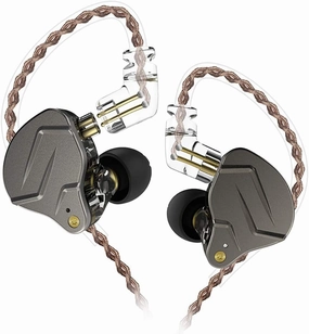 erjigo KZ ZSN Pro Dynamic Hybrid Dual Driver in Ear Earphones Detachable Tangle-Free Cable Musicians in-Ear Earbuds Headphones (Gray Without Mic) in-ear monitors,hi-fi IEMs,studio earphones,