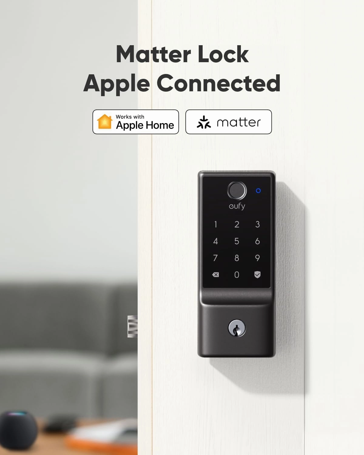 eufy Smart Lock E31, Fingerprint Keyless Entry Door Lock with Apple Home Ecosystem, for Front Door or Back, Supports Matter, Apple Home, Alexa, Google, 10000mAh Battery, Auto Lock