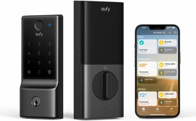 eufy Smart Lock E31, Fingerprint Keyless Entry Door Lock with Apple Home Ecosystem, for Front Door or Back, Supports Matter, Apple Home, Alexa, Google, 10000mAh Battery, Auto Lock smart audio hub,voice control speaker,Alexa compatible audio,