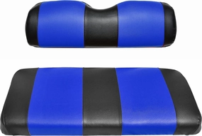 EZGO TXT Replacement Golf Cart Seat Cover Staple On Installation - 2 Piece - Premium Marine Vinyl - 5 Panel Stitching - Two-Tone (Black & Blue) vinyl accessories,turntable parts,record player tools,
