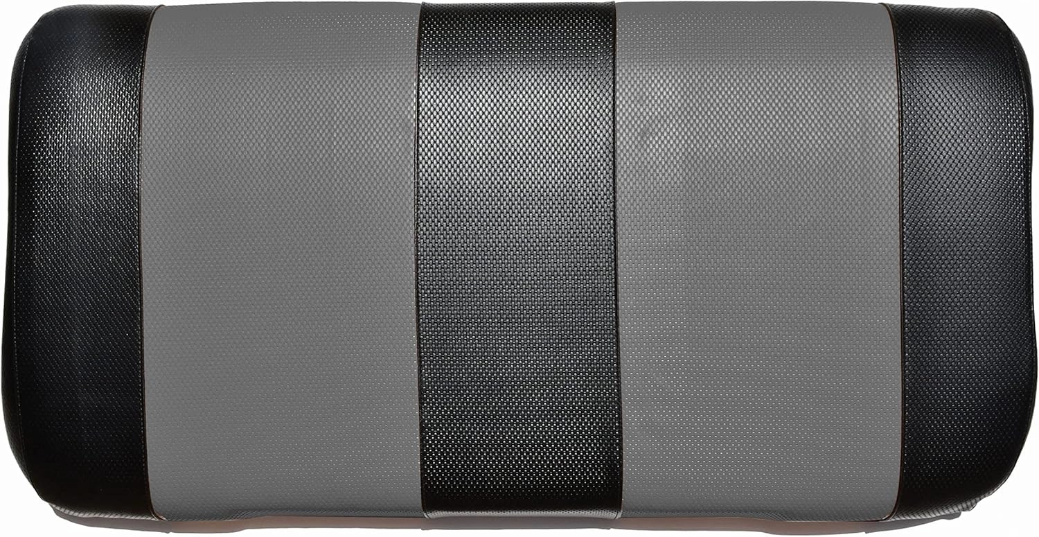EZGO TXT Replacement Golf Cart Seat Cover Staple On Installation - 2 Piece - Premium Marine Vinyl - 5 Panel Stitching - Two-Tone (Black & Charcoal)