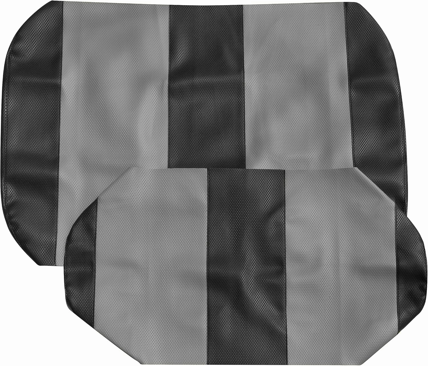 EZGO TXT Replacement Golf Cart Seat Cover Staple On Installation - 2 Piece - Premium Marine Vinyl - 5 Panel Stitching - Two-Tone (Black & Charcoal)
