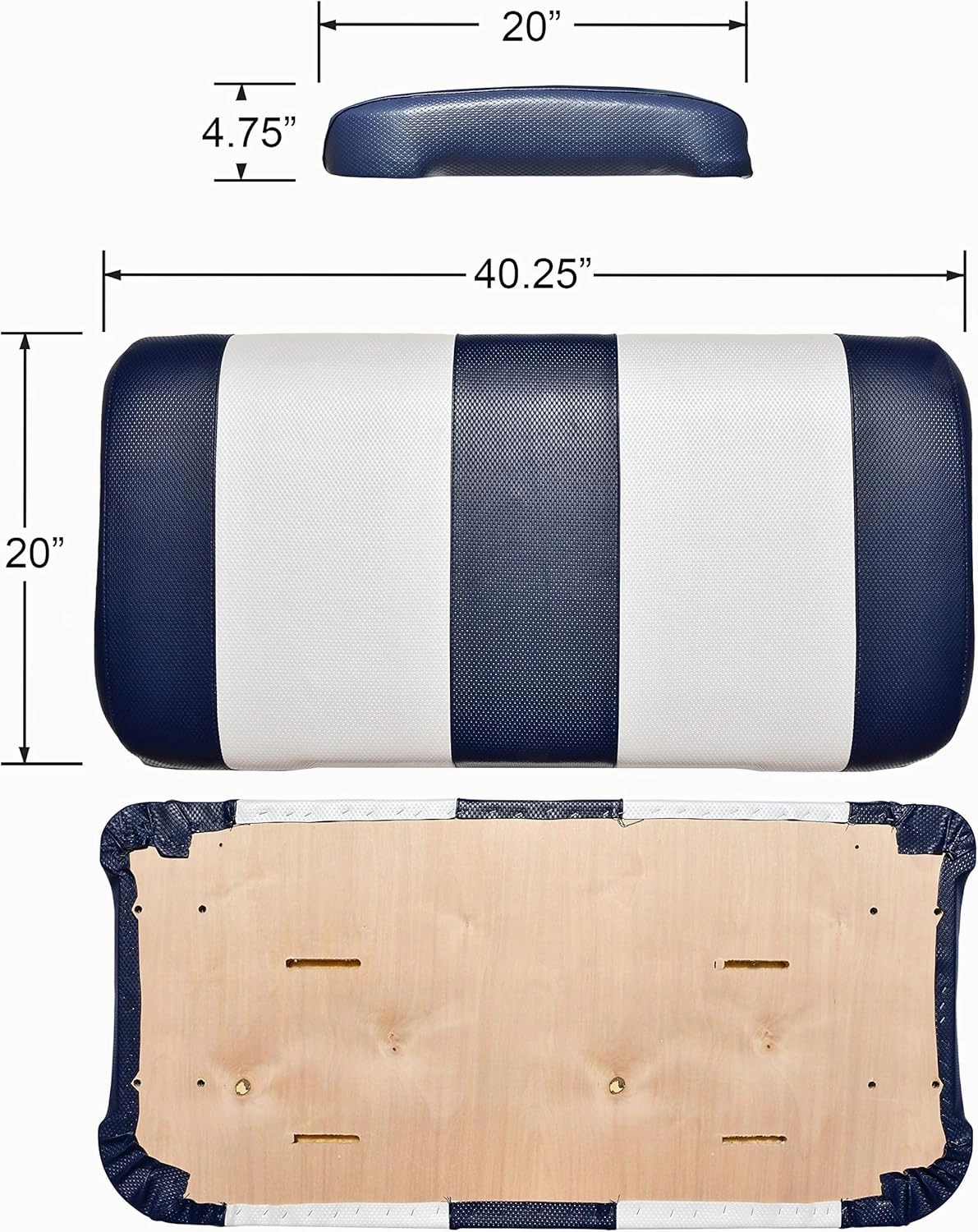 EZGO TXT Replacement Golf Cart Seat Cover Staple On Installation - 2 Piece - Premium Marine Vinyl - 5 Panel Stitching - Two-Tone (Black & Purple)