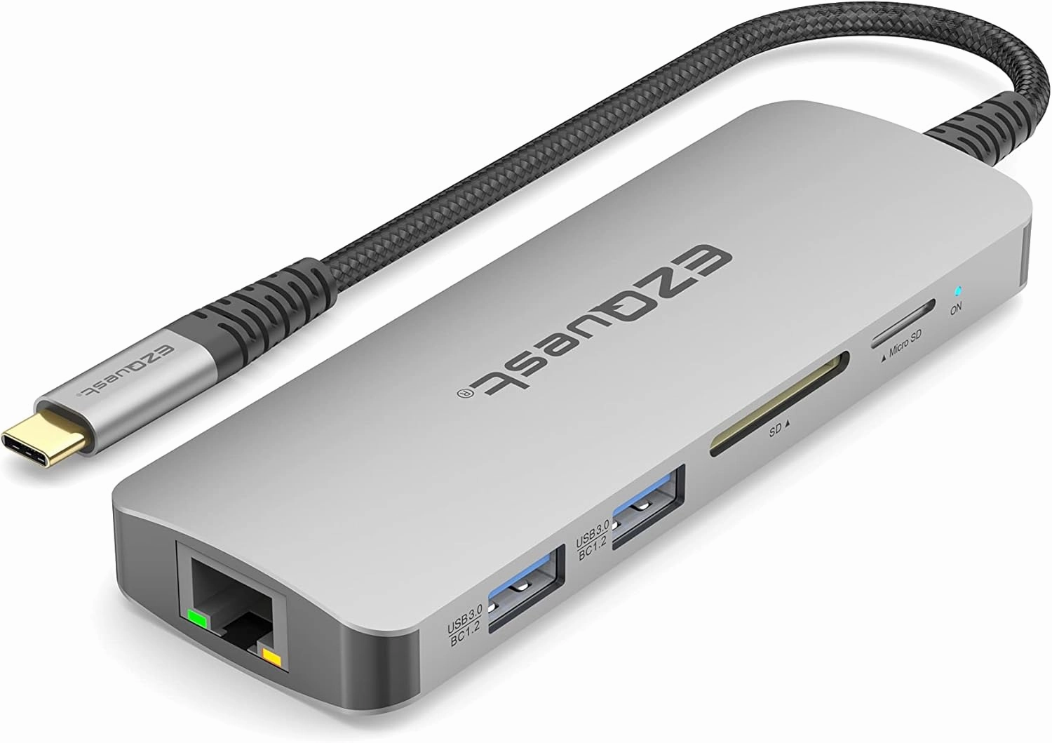 EZQuest USB-C Hub Docking Station 10 in 1 with 4K HDMI 60Hz, 1 GBS Ethernet, 2 USB C Gen 2 10Gbs, 1 PD 3.0, 2 USB-A 3.0, Audio Ports, SD/Micro SD, Compatible with USB Type C/Thunderbolt Computers