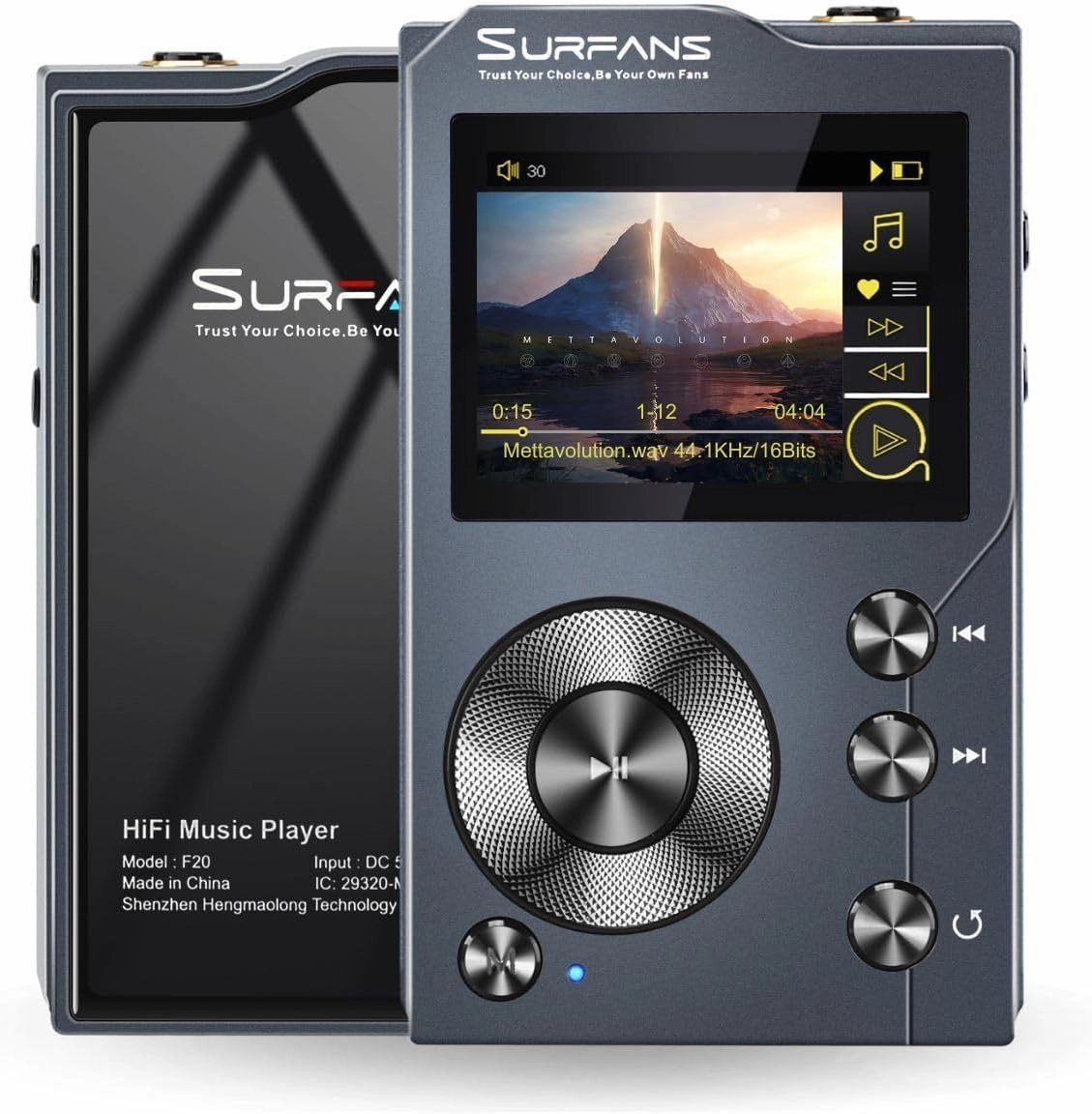 F20 HiFi MP3 Player with Bluetooth5.2, Lossless DSD High Resolution Digital Audio Music Player, High-Res Portable Audio Player with 128GB Memory Card, Support up to 256GB hi-res portable player,digital audio player,DAP lossless,