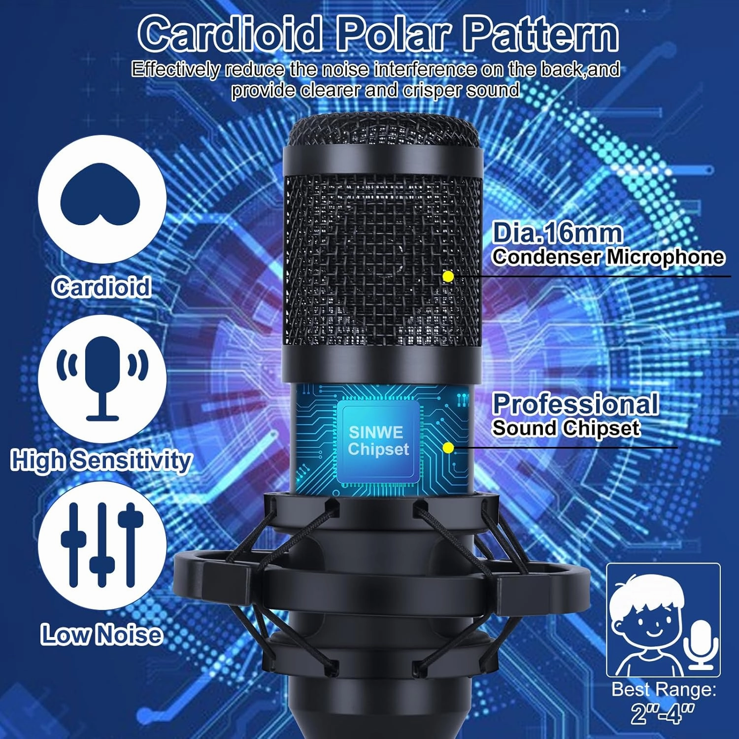 F993 All-in-One Podcast Equipment BundleBM-800 Recording Studio Package with Voice Changer, Live Sound Card - Audio Interface for Vlog/Live Streaming/Singing/YouTube/Gaming(Orange)