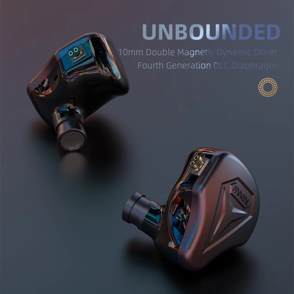 FAAEAL Unbounded HiFi Earphone,10mm Double Magnetic Dynamic Driver DLC Diaphragm Music IEM Headphone with 3.5mm Jack,Audiophile Professional Tuning 2PIN Detachable in-Ear Monitor (Gray No Mic)