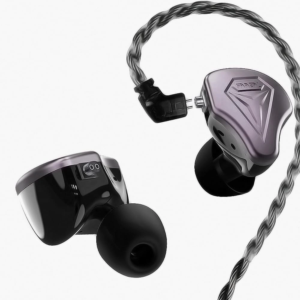 FAAEAL Unbounded HiFi Earphone,10mm Double Magnetic Dynamic Driver DLC Diaphragm Music IEM Headphone with 3.5mm Jack,Audiophile Professional Tuning 2PIN Detachable in-Ear Monitor (Gray No Mic) over-ear headphones,closed back headphones,wireless studio cans