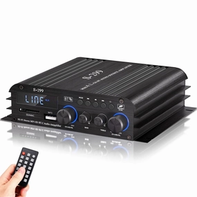 Facmogu S-299 4.1CH Bluetooth Power Amplifier with Active Subwoofer Output (NOT Passive Subwoofer), Max 800W RMS 40Wx4 Subwoofer Amplifier Hi-Fi Integrated Mini Speaker Amp Audio Sub Bass Amp integrated amplifier,stereo receiver,hi-fi amp combo,