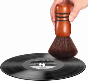 Facmogu Vinyl Record Cleaning Brush, LP Cleaning Brush Vinyl Record Cleaner with Ultra-Fine Fiber Bristles, Anti-Static Soft Dust Remover with Wooden Handle, Turntable CD Album Cartridge Cleaner record cleaning kit,vinyl cleaner,stylus brush set,
