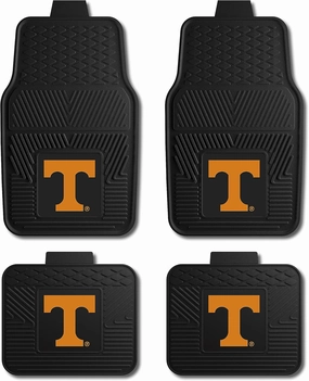 FANMATS 39384 University of Tennessee 4-pc Vinyl Car Mat Set | Black | Front & Rear Car Mats | T Primary Logo vinyl accessories,turntable parts,record player tools,