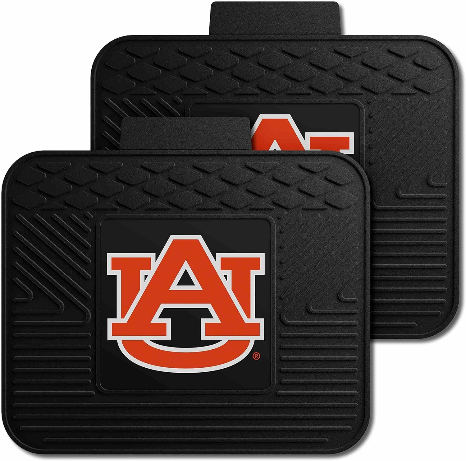 Fanmats Auburn University Tigers Set of 4 Car Mats for Cars, SUV, Pickups - All Weather Protection, Deep Reservoir Design, Universal Fit - 3D NCAA Team Logo - 29x17 Front - 14x 17 Rear Mat