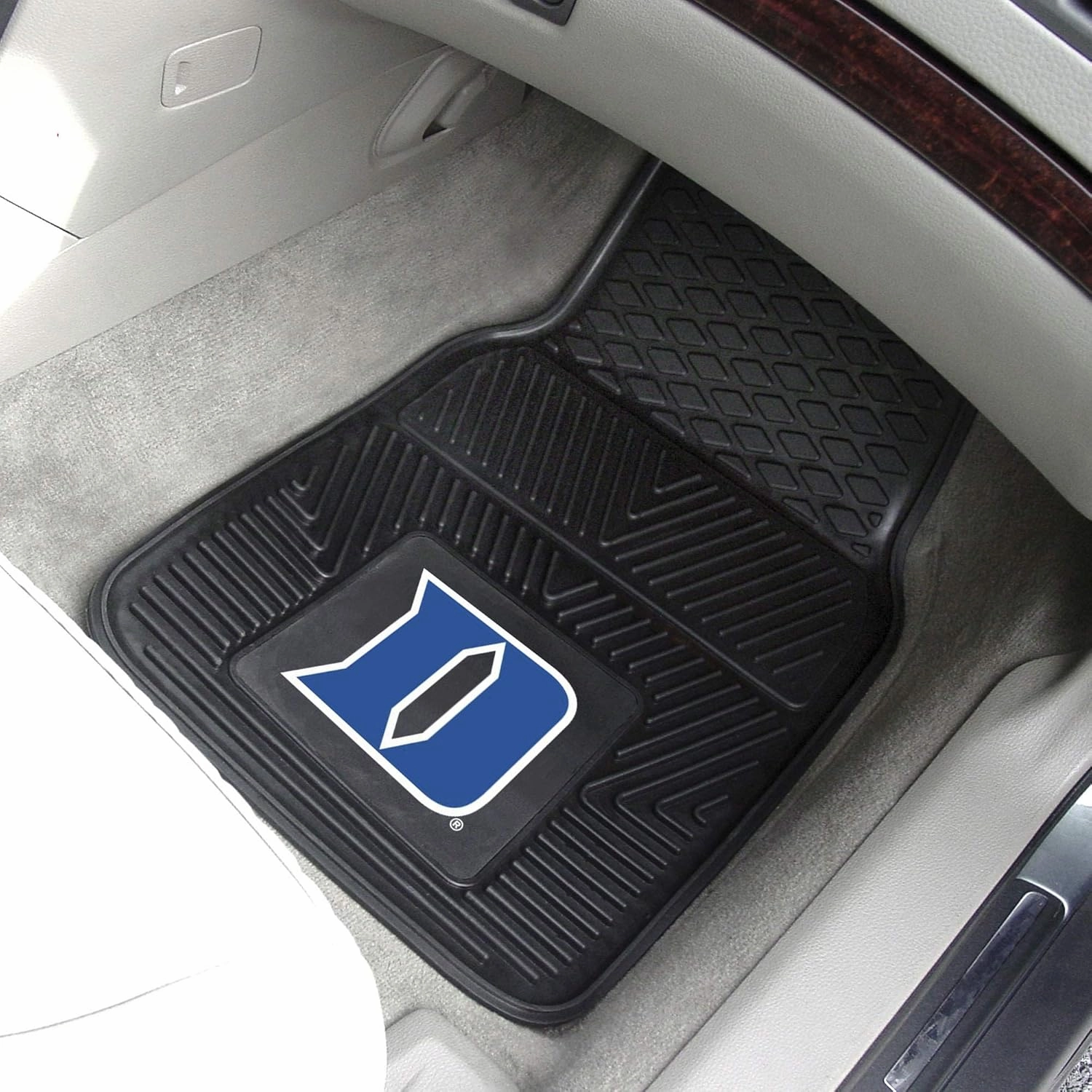 Fanmats Duke University Blue Devils Set of 4 Car Mats for Cars, SUV, Pickups - All Weather Protection, Deep Reservoir Design, Universal Fit - 3D NCAA Team Logo - 29x17 Front - 14x 17 Rear Mat