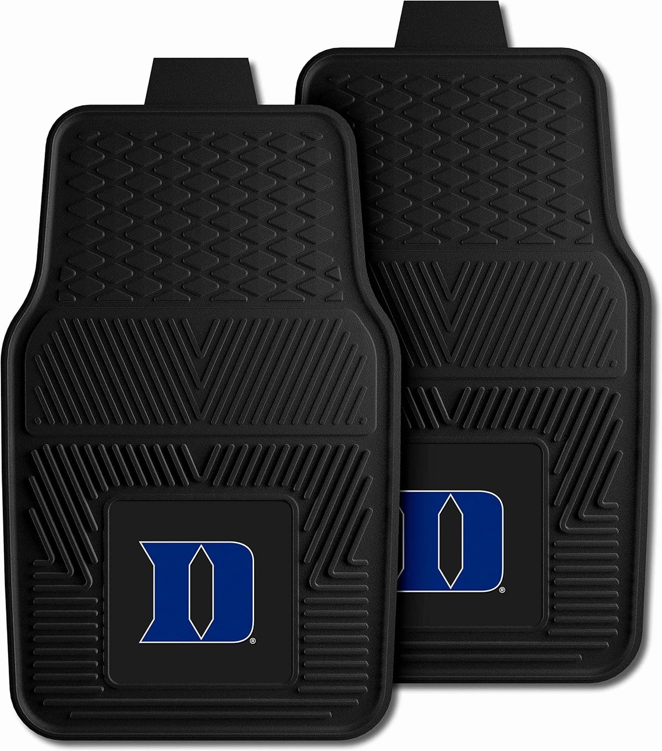 Fanmats Duke University Blue Devils Set of 4 Car Mats for Cars, SUV, Pickups - All Weather Protection, Deep Reservoir Design, Universal Fit - 3D NCAA Team Logo - 29x17 Front - 14x 17 Rear Mat