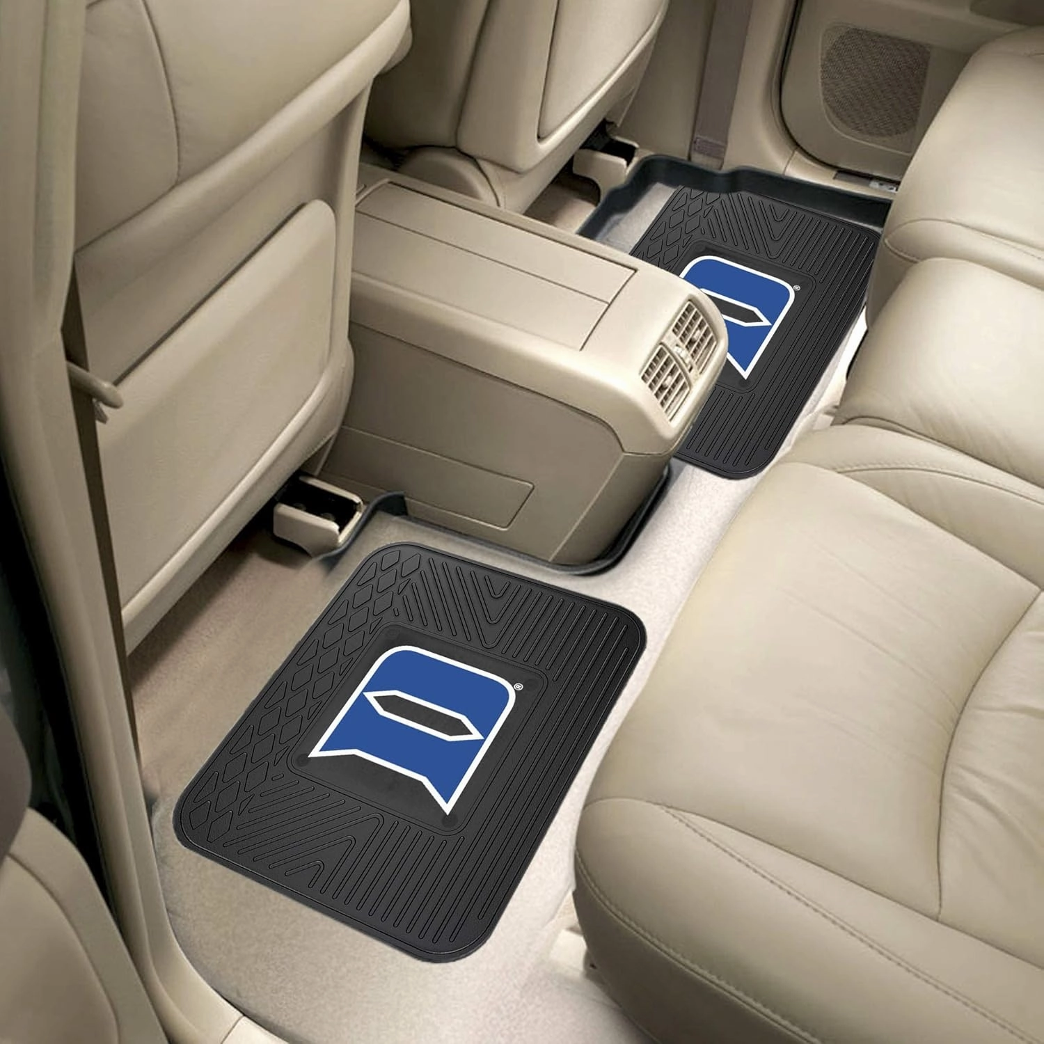 Fanmats Duke University Blue Devils Set of 4 Car Mats for Cars, SUV, Pickups - All Weather Protection, Deep Reservoir Design, Universal Fit - 3D NCAA Team Logo - 29x17 Front - 14x 17 Rear Mat
