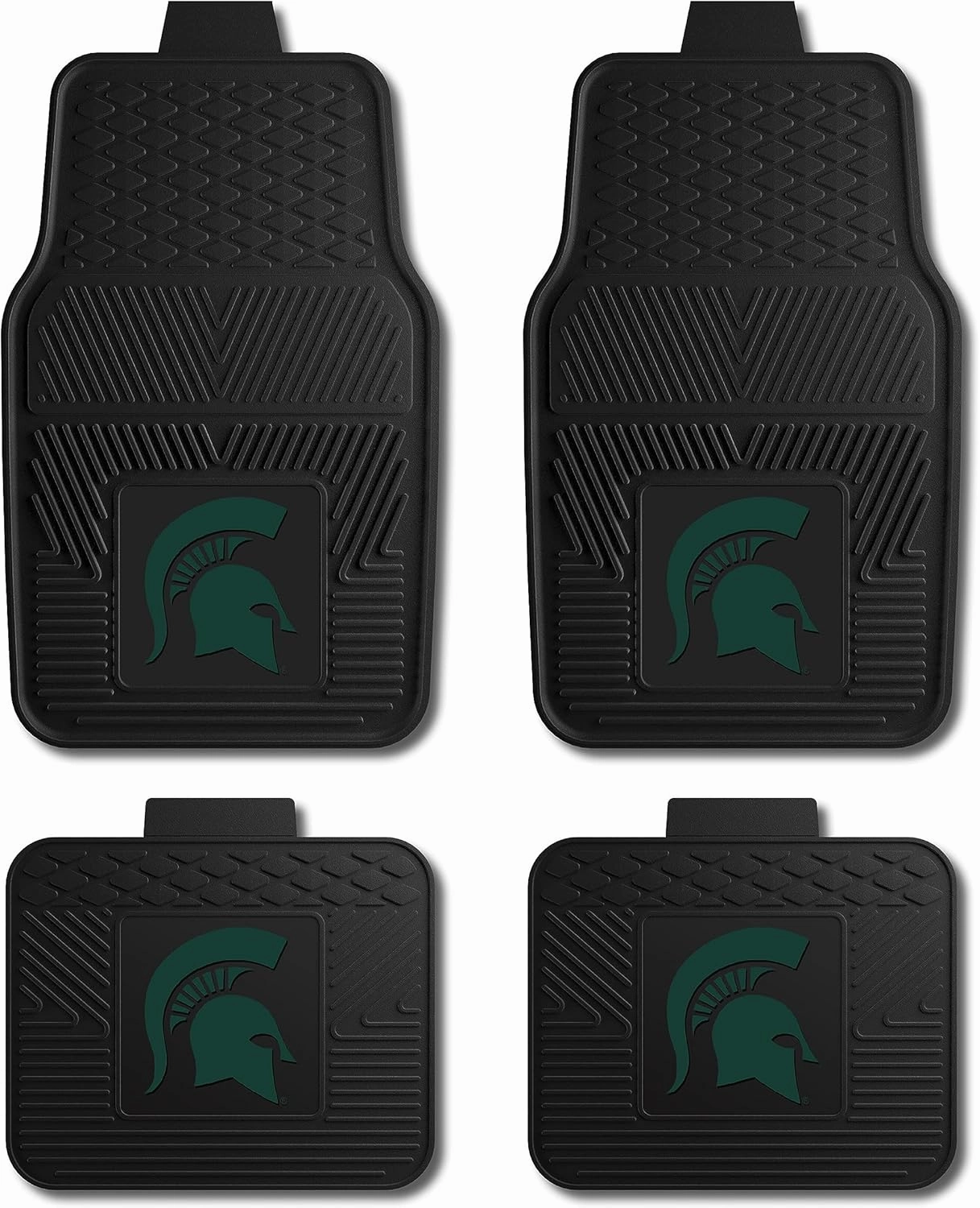 Fanmats Michigan State University Spartans Set of 4 Car Mats for Cars, SUV, Pickups - All Weather Protection, Deep Reservoir Design, Universal Fit - 3D NCAA Team logo-29x17 Front-14x 17 Rear Mat vinyl accessories,turntable parts,record player tools,