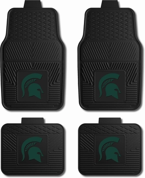Fanmats Michigan State University Spartans Set of 4 Car Mats for Cars, SUV, Pickups - All Weather Protection, Deep Reservoir Design, Universal Fit - 3D NCAA Team logo-29x17 Front-14x 17 Rear Mat vinyl accessories,turntable parts,record player tools,