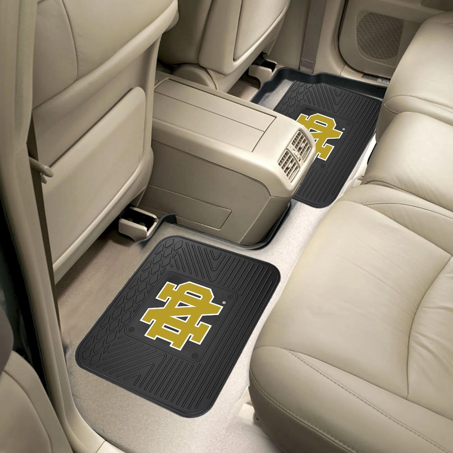 Fanmats University of Notre Dame Fighting Irish Set of 4 Car Mats for Cars, SUV, Pickups - All Weather Protection, Deep Reservoir Design, Universal Fit-3D NCAA ND logo-29x17 Front-14x17 Rear Mat