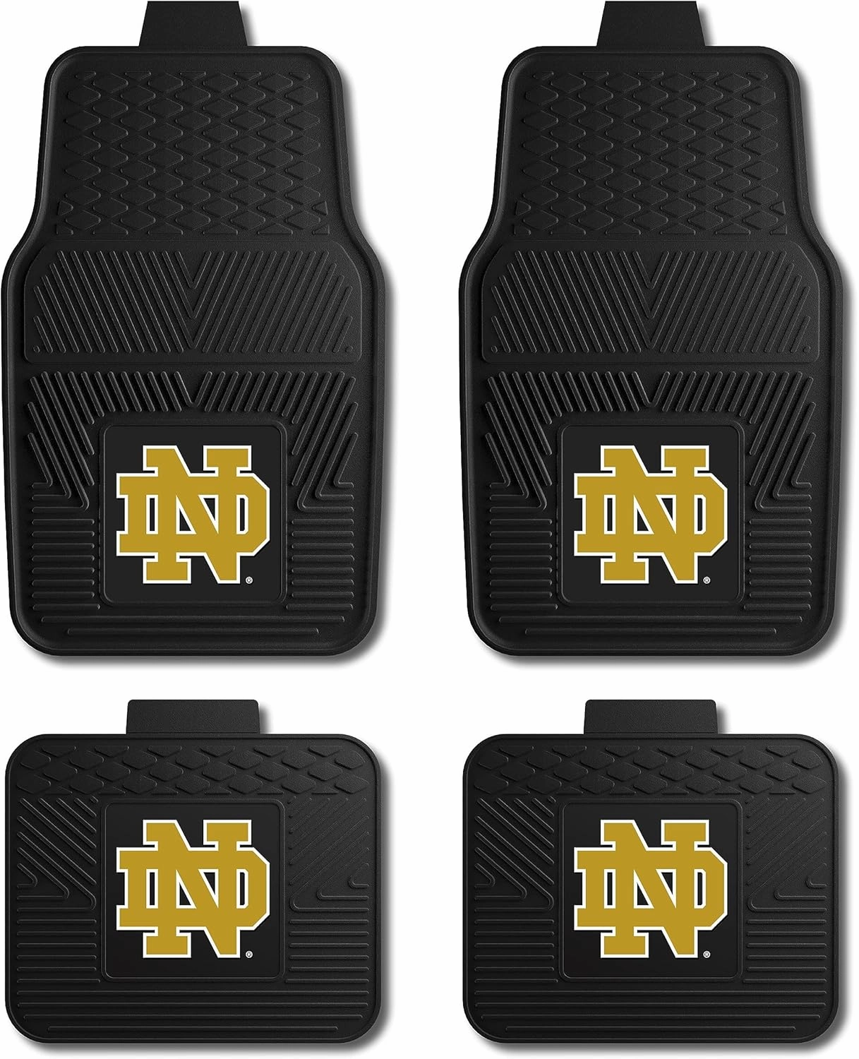 Fanmats University of Notre Dame Fighting Irish Set of 4 Car Mats for Cars, SUV, Pickups - All Weather Protection, Deep Reservoir Design, Universal Fit-3D NCAA ND logo-29x17 Front-14x17 Rear Mat vinyl accessories,turntable parts,record player tools,