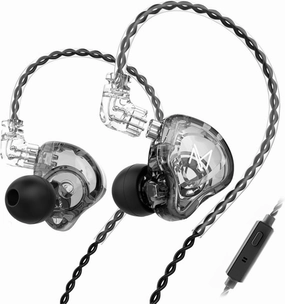 FEDAI TRN MT1 1DD HiFi Earphone Headphones, TRN MT1 in-Ear Earbuds with New 10mm Composite Magnetic Dynamic Driver Over Ear Headset with Detachable 2 Pin 0.75MM Cable(with mic,Clear Grey) in-ear monitors,hi-fi IEMs,studio earphones,