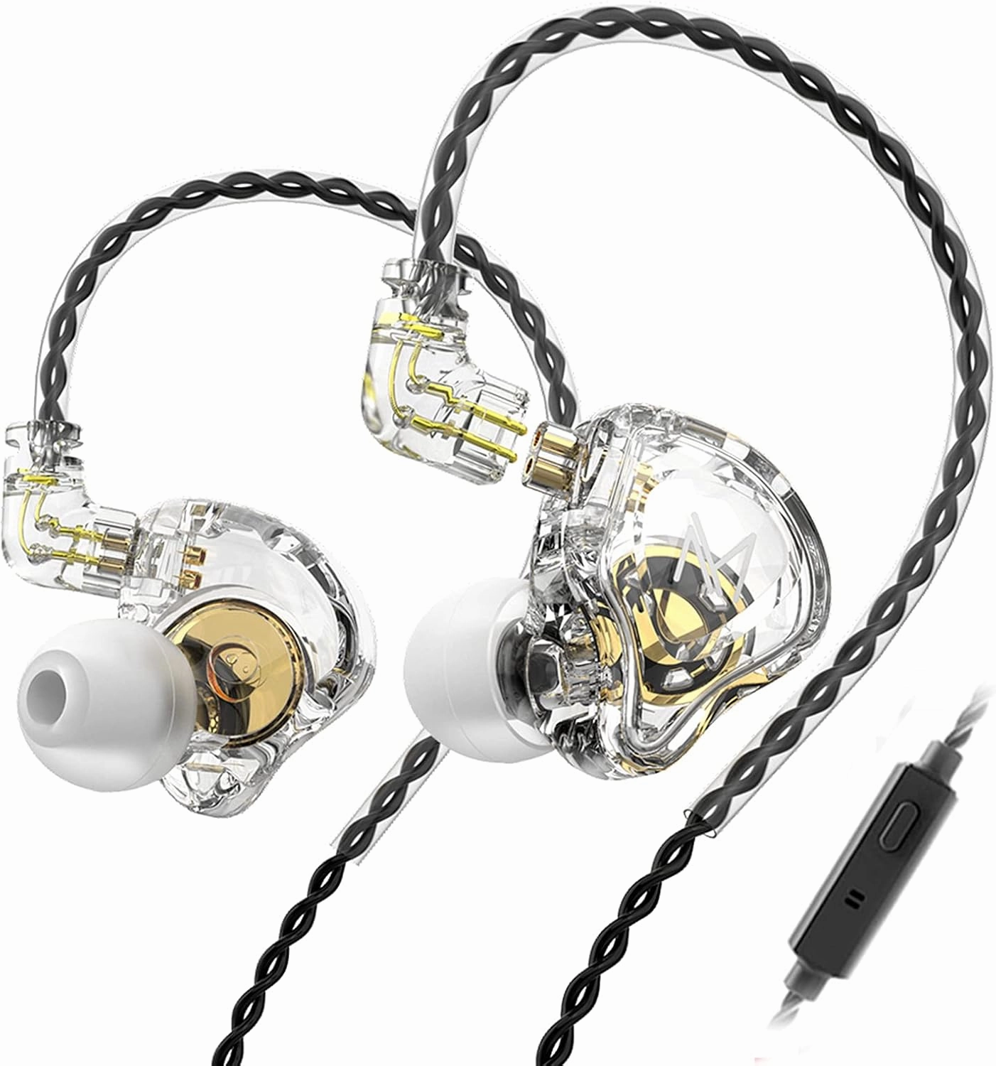 FEDAI TRN MT1 in-Ear Earphone Monitors, HiFi in-Ear Earphone Earbud with New 10mm Composite Magnetic Dynamic in Ear Earphone Headphones for Running Sport in-Ear Earphone(with mic,Transparent) in-ear monitors,hi-fi IEMs,studio earphones,