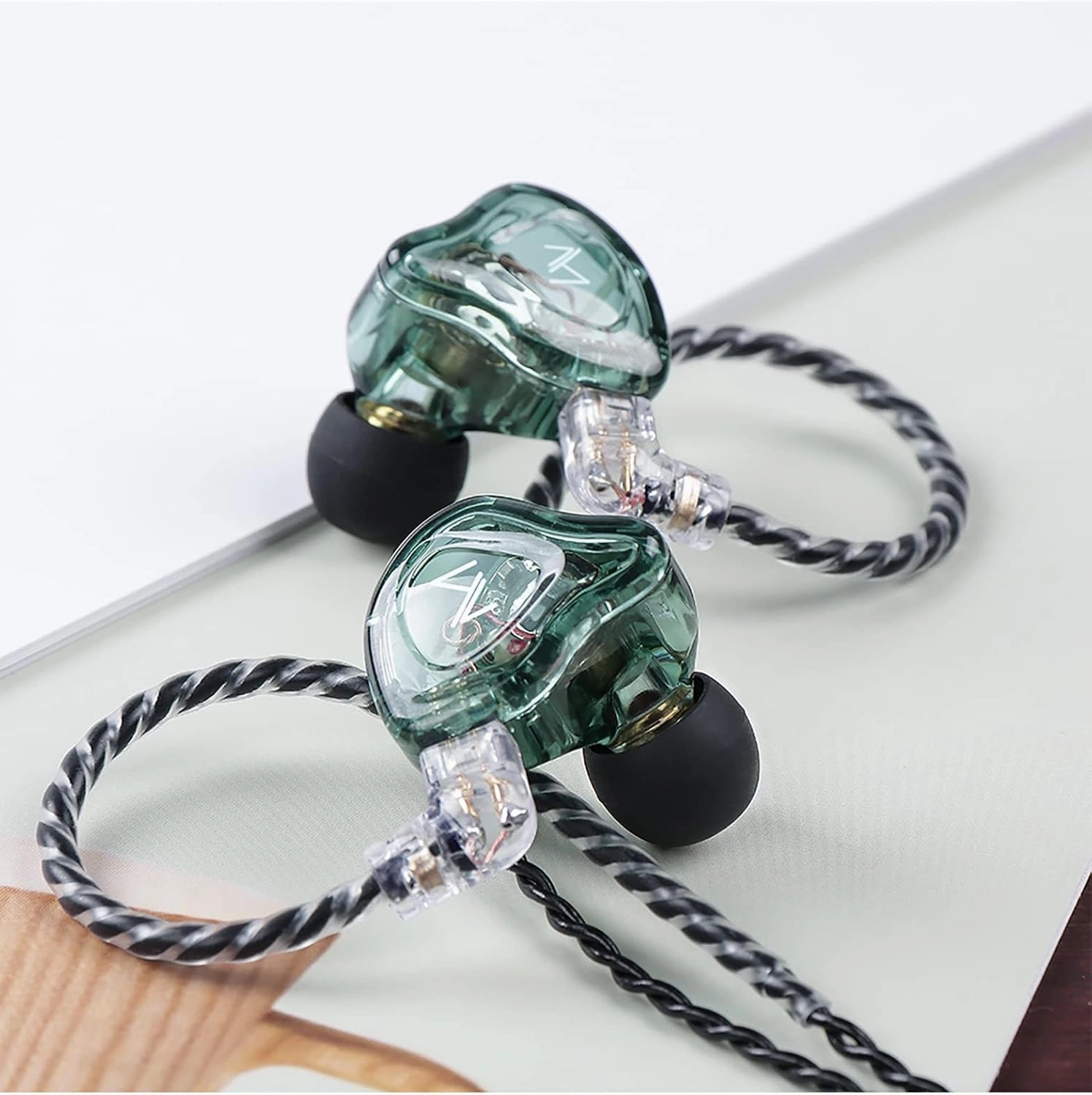 FEDAI TRN MT1 in-Ear Earphone Monitors, HiFi in-Ear Earphone Earbud with New 10mm Composite Magnetic Dynamic in Ear Earphone Headphones for Running Sport in-Ear Earphone(with mic,Transparent)
